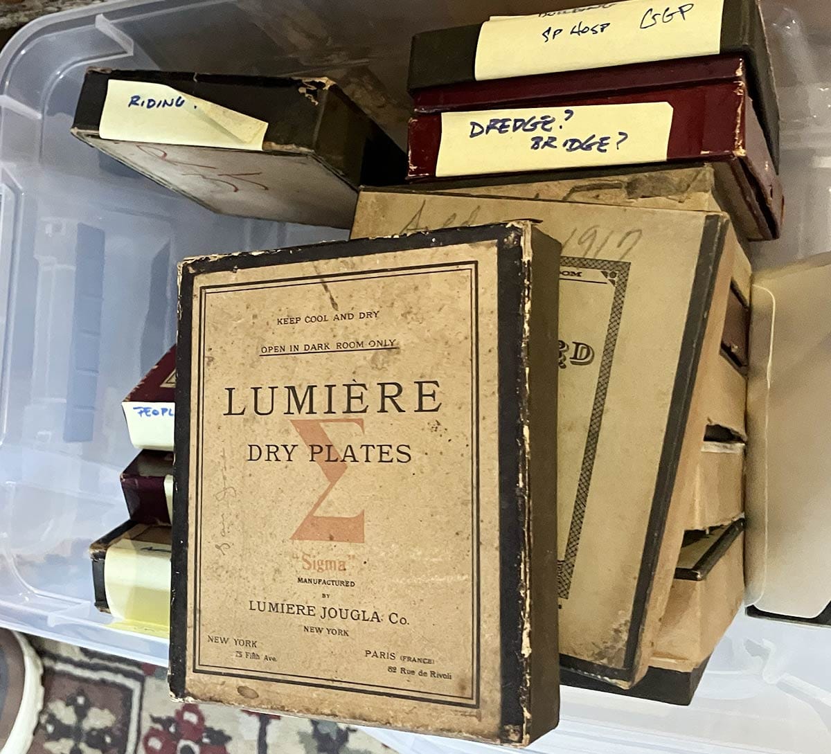 Boxes of Sam Crow negatives