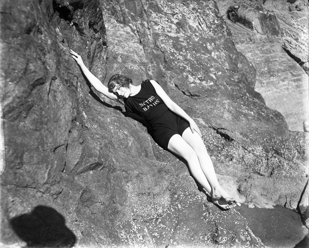 Model outside Sutro Baths