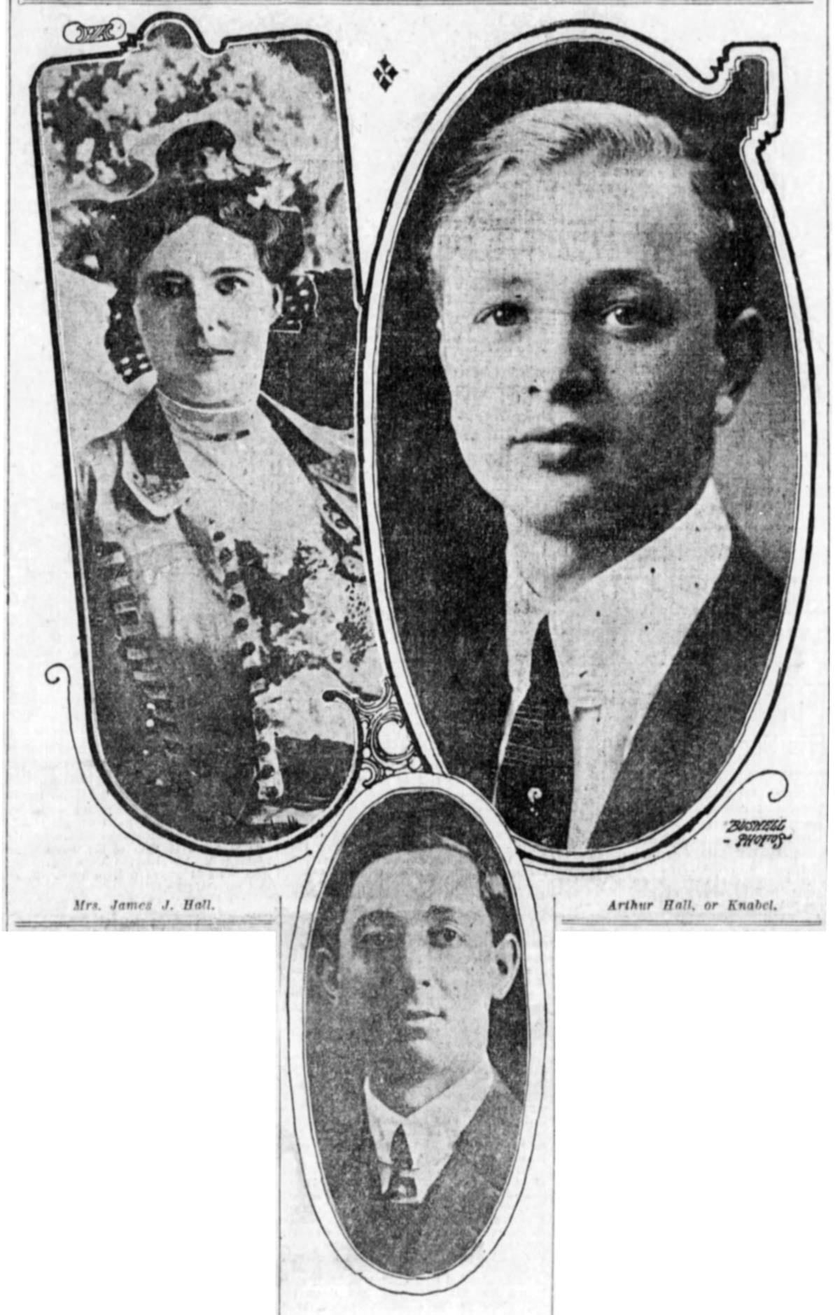 Portraits of the Hall family before the 1912 tragedy.