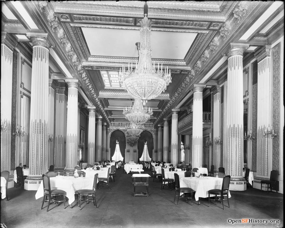 St. Francis Hotel dining room in 1904