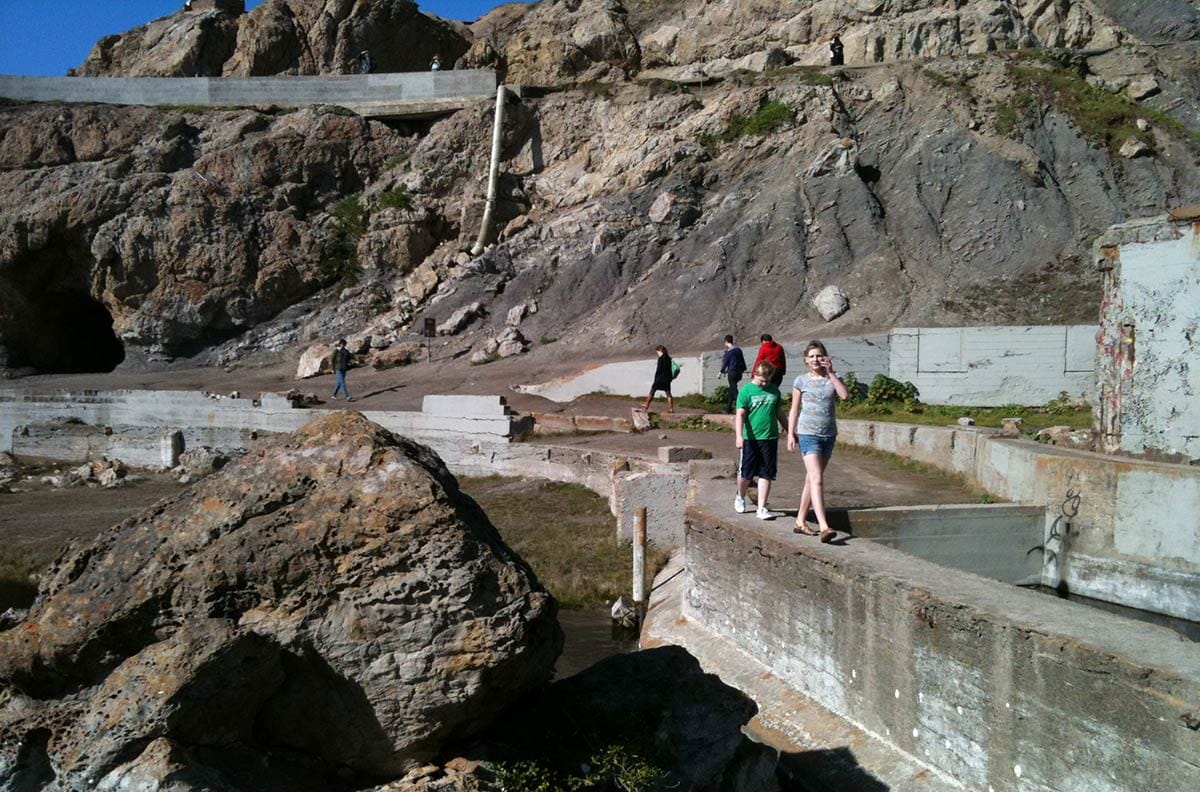 Miranda and Dusty at Sutro Baths site in 2010