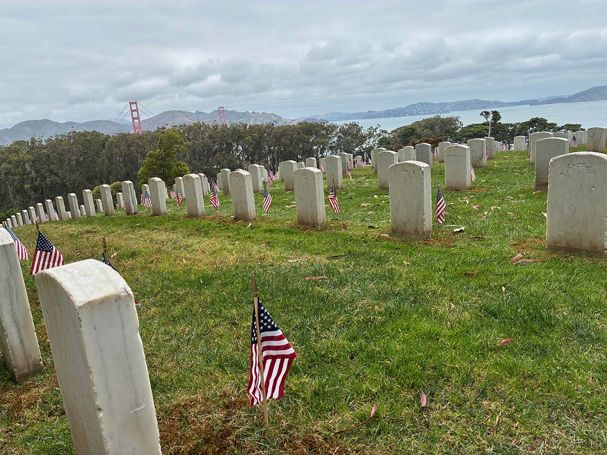 Tombstones in San Francisco National Cemetery