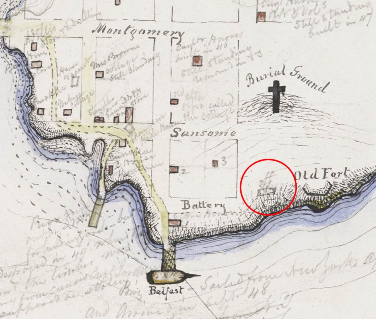 1848 map of San Francisco