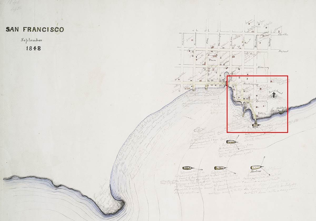 1848 map of San Francisco