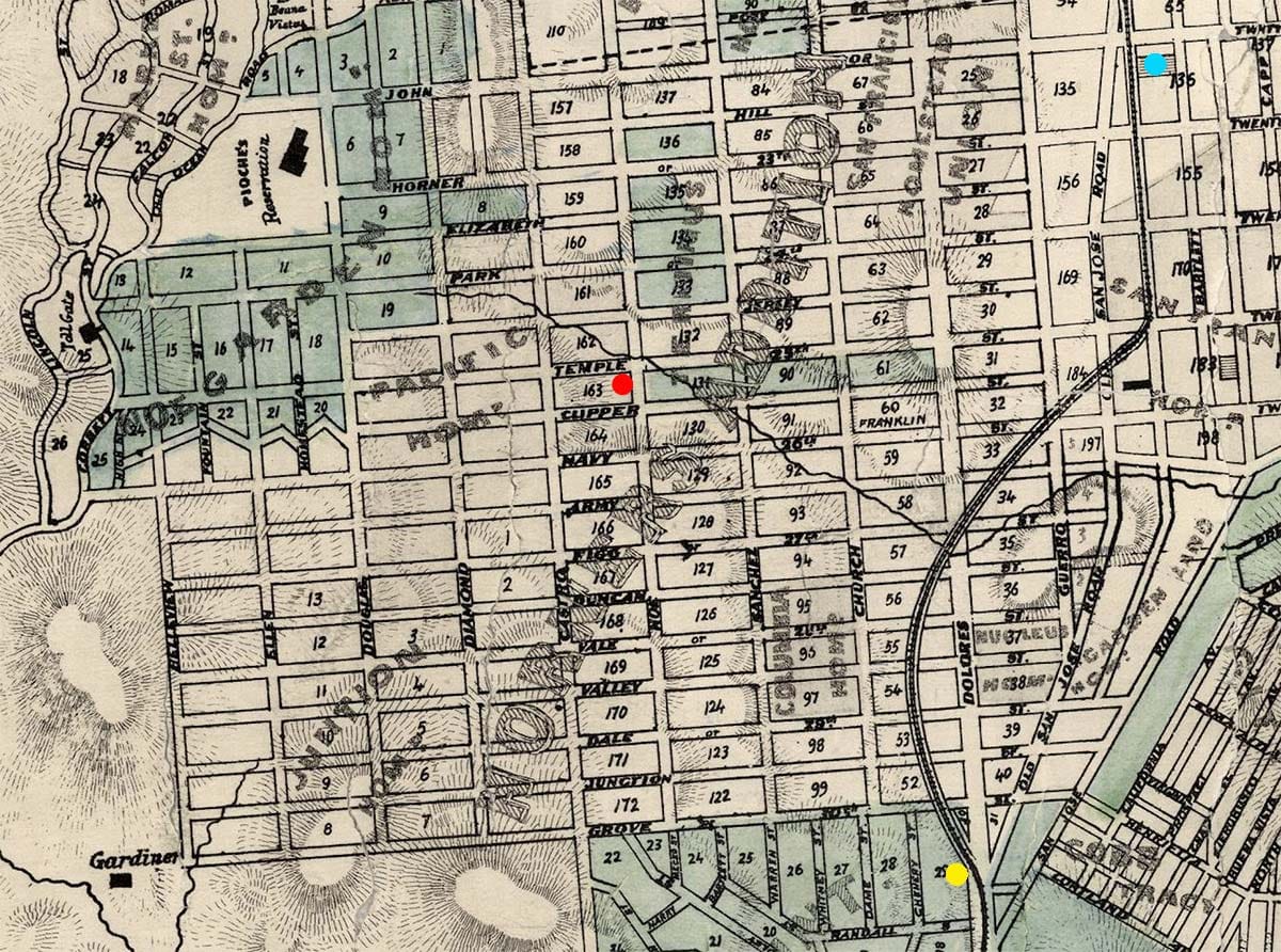 1869 Goddard map of Noe Valley