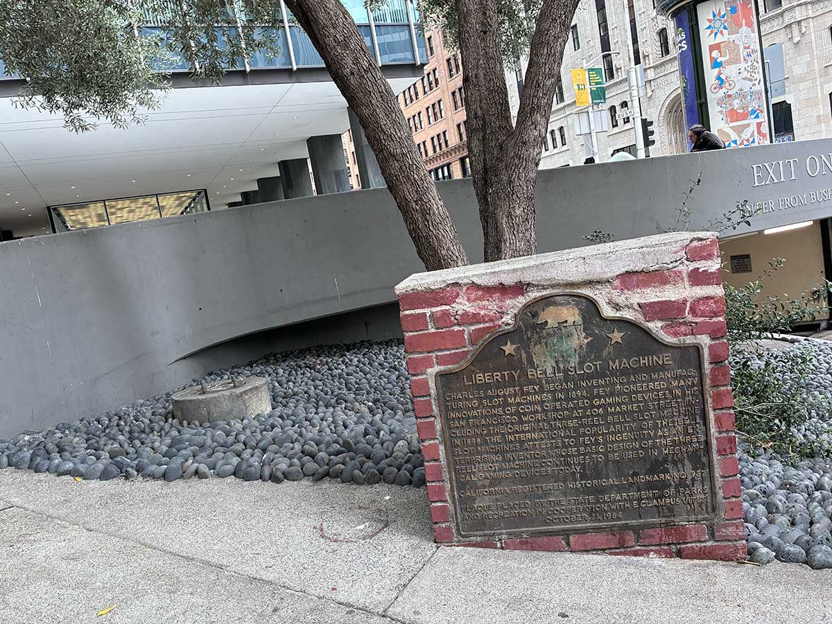 California State Parks plaque on Market Street.