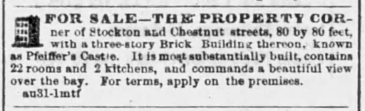 Real estate ad from October 2, 1860.