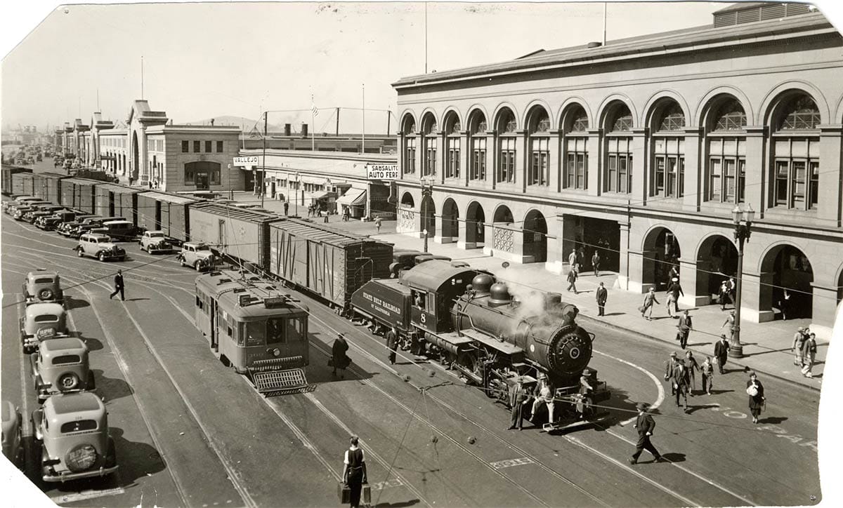 State Belt Railroad in front of Ferry Building.