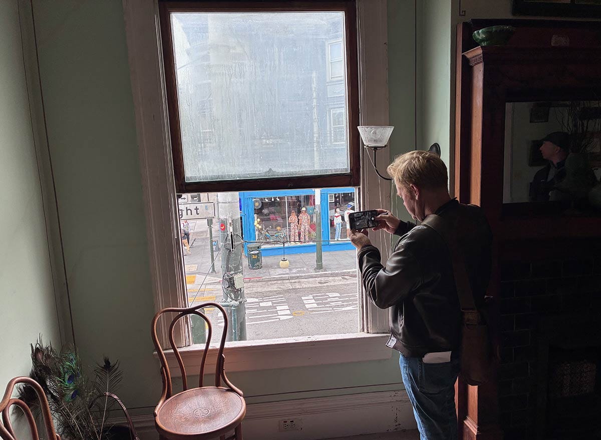 J. K. Dineen taking photo