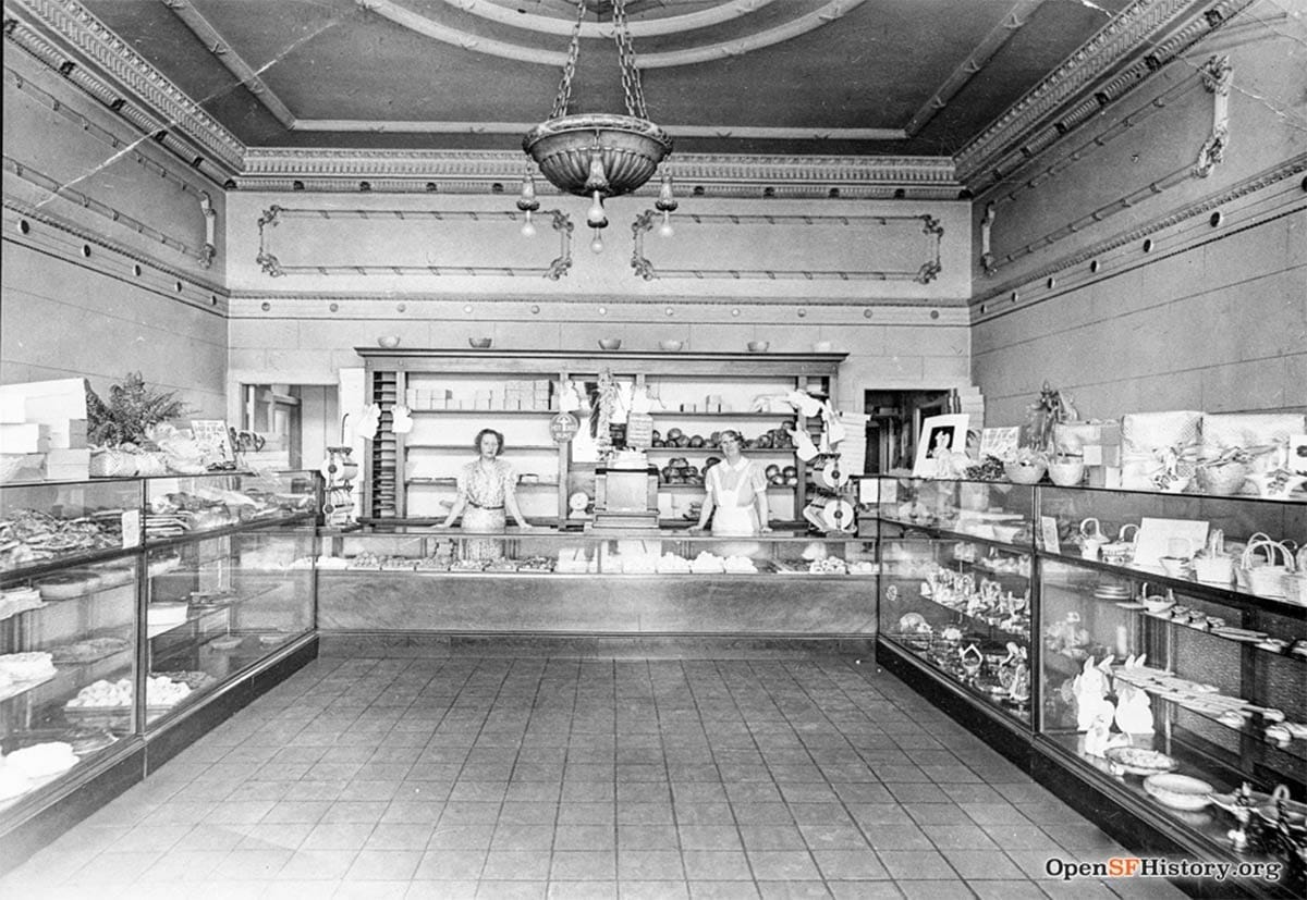 Interior of Cherry Blossom Bakery in 1930s