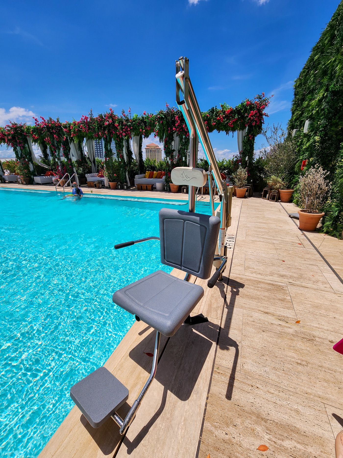 Accessible pool lift at The Tampa EDITION hotel