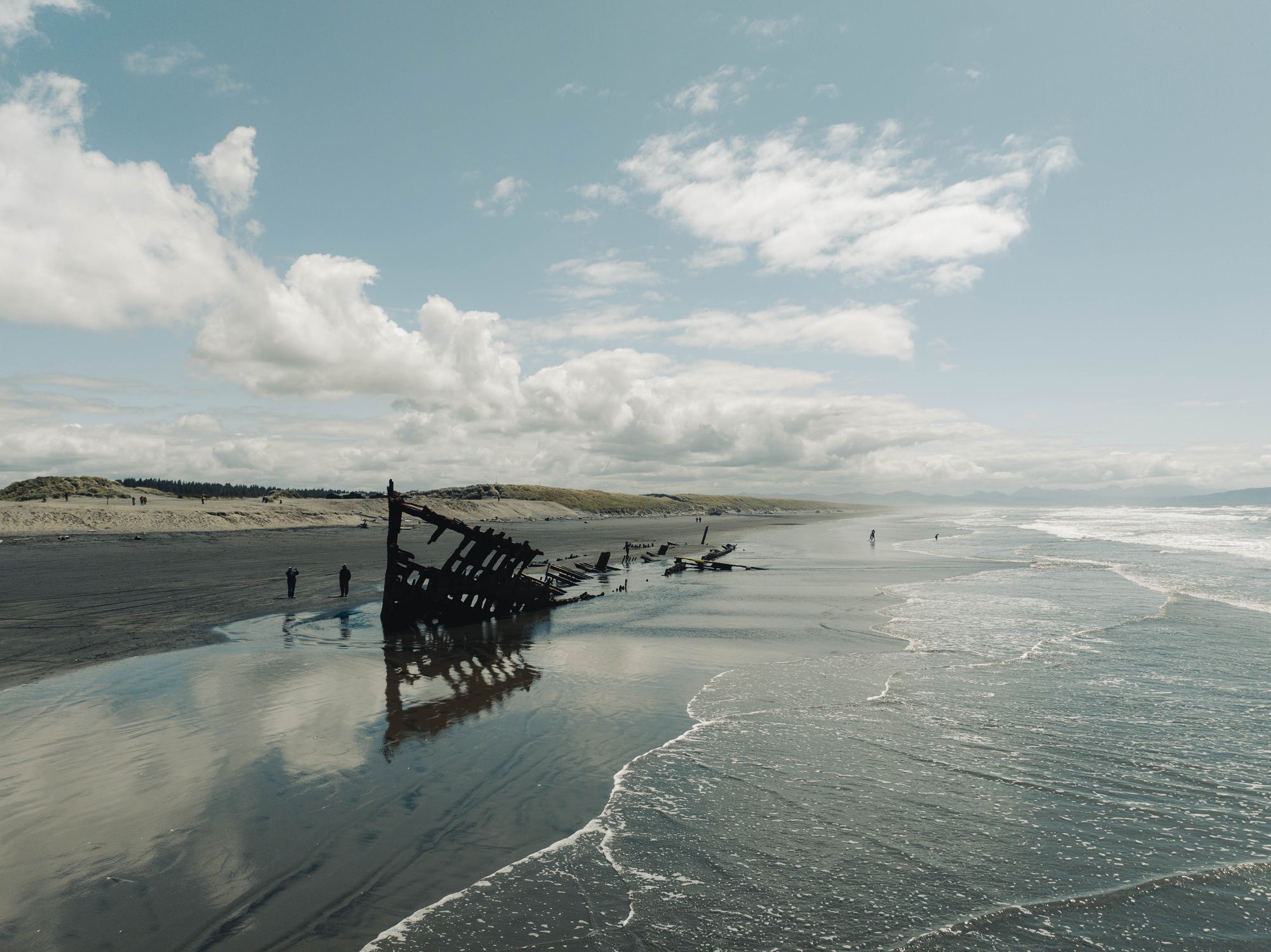 Wreck of the Peter Iredale on the beach near Astoria, Oregon.