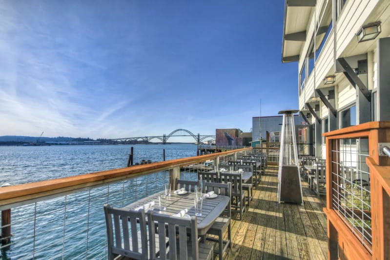 Overlooking the bay at Clearwater restaurant in Newport, Oregon