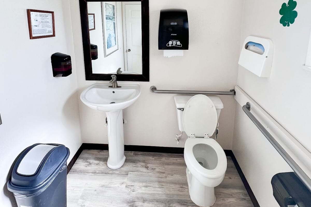 The accessible bathroom at Azul Mexican Restaurant in Waldport, Oregon