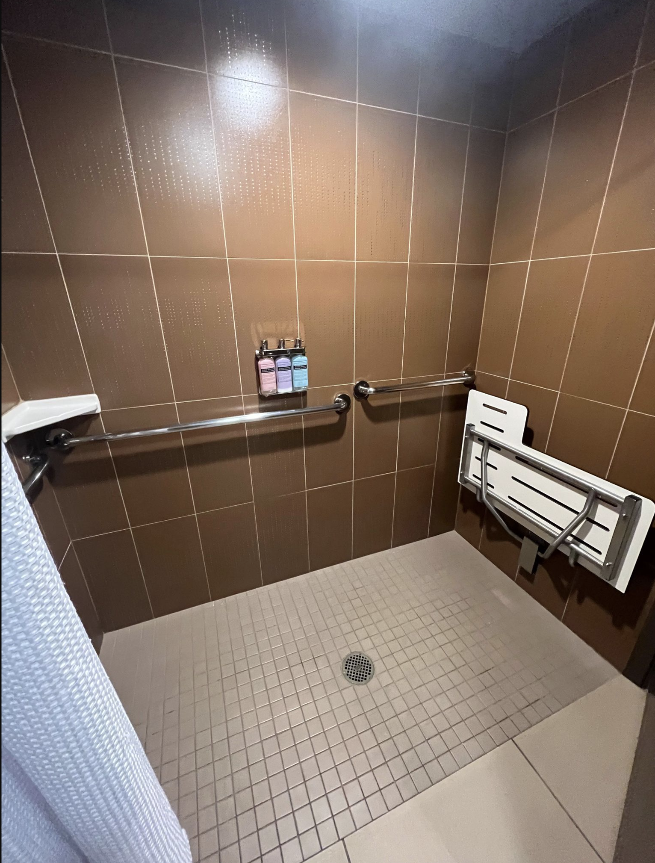 Roll-in shower at The Coho Oceanfront Lodge