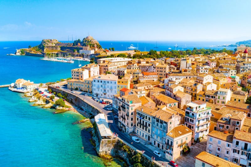 The beautiful seaside of Corfu, Greece