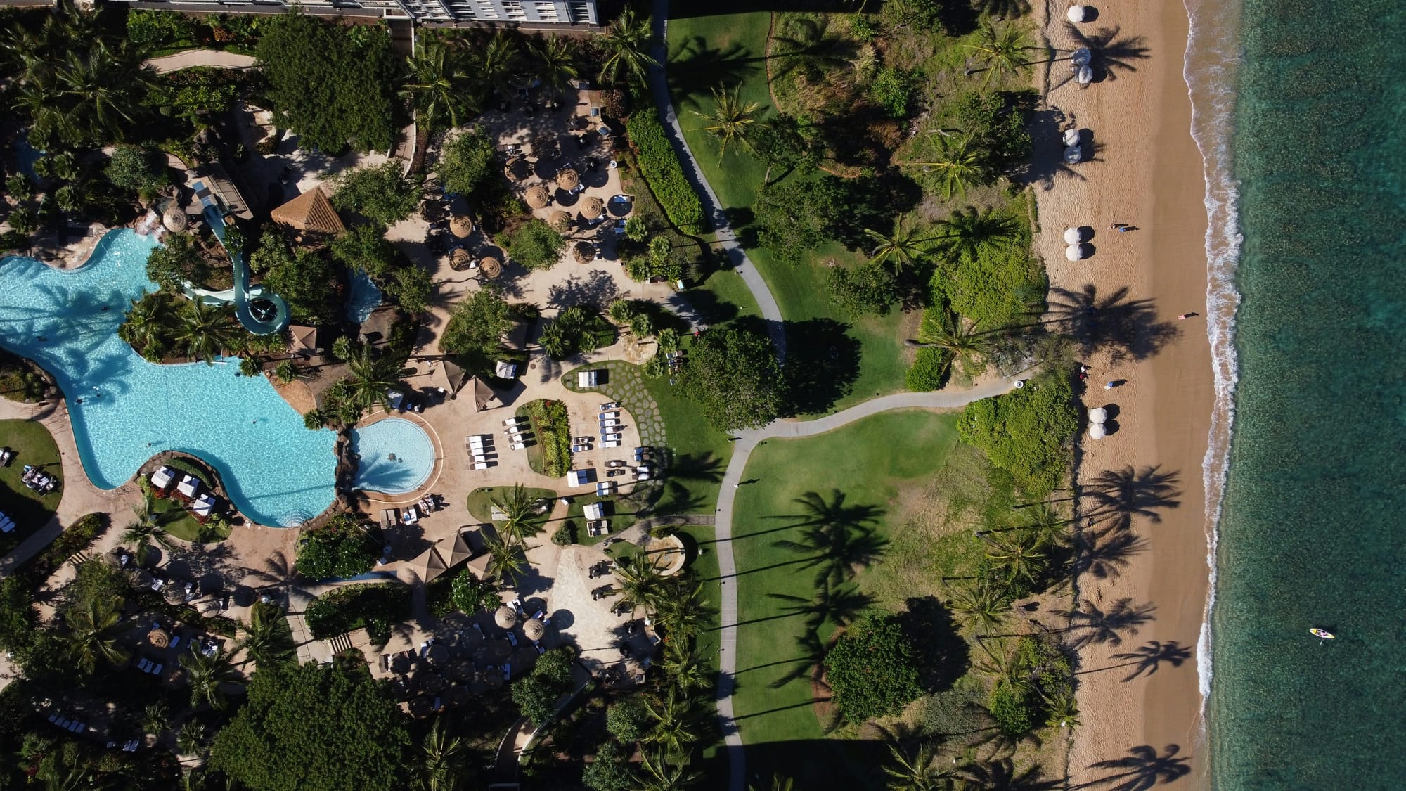 Arial view of resort in Kaanapali, Hawaii
