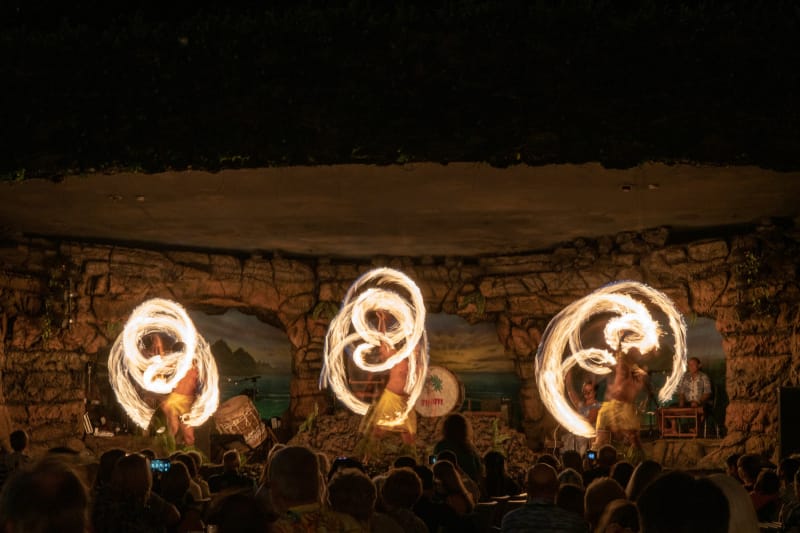 The Luau fire show
