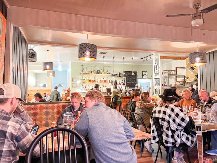 The dining room at Nosh Eatery in Florence, Oregon