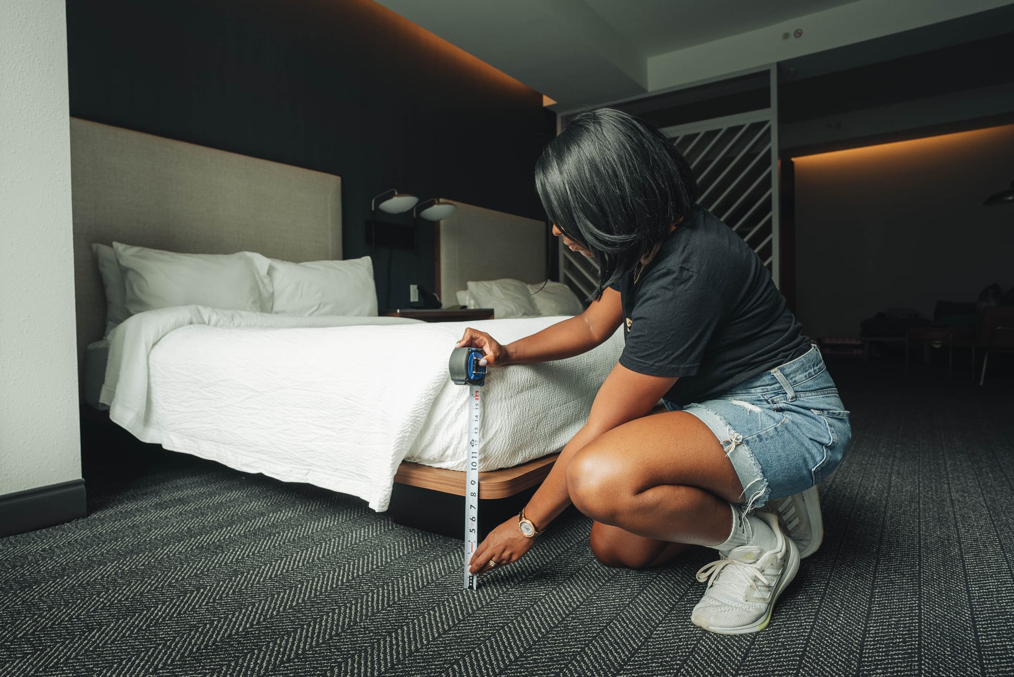 Accessibility information is fundamental. Wheel the World mapper taking bed height measurements, among countless others, to ensure reliable and accurate information