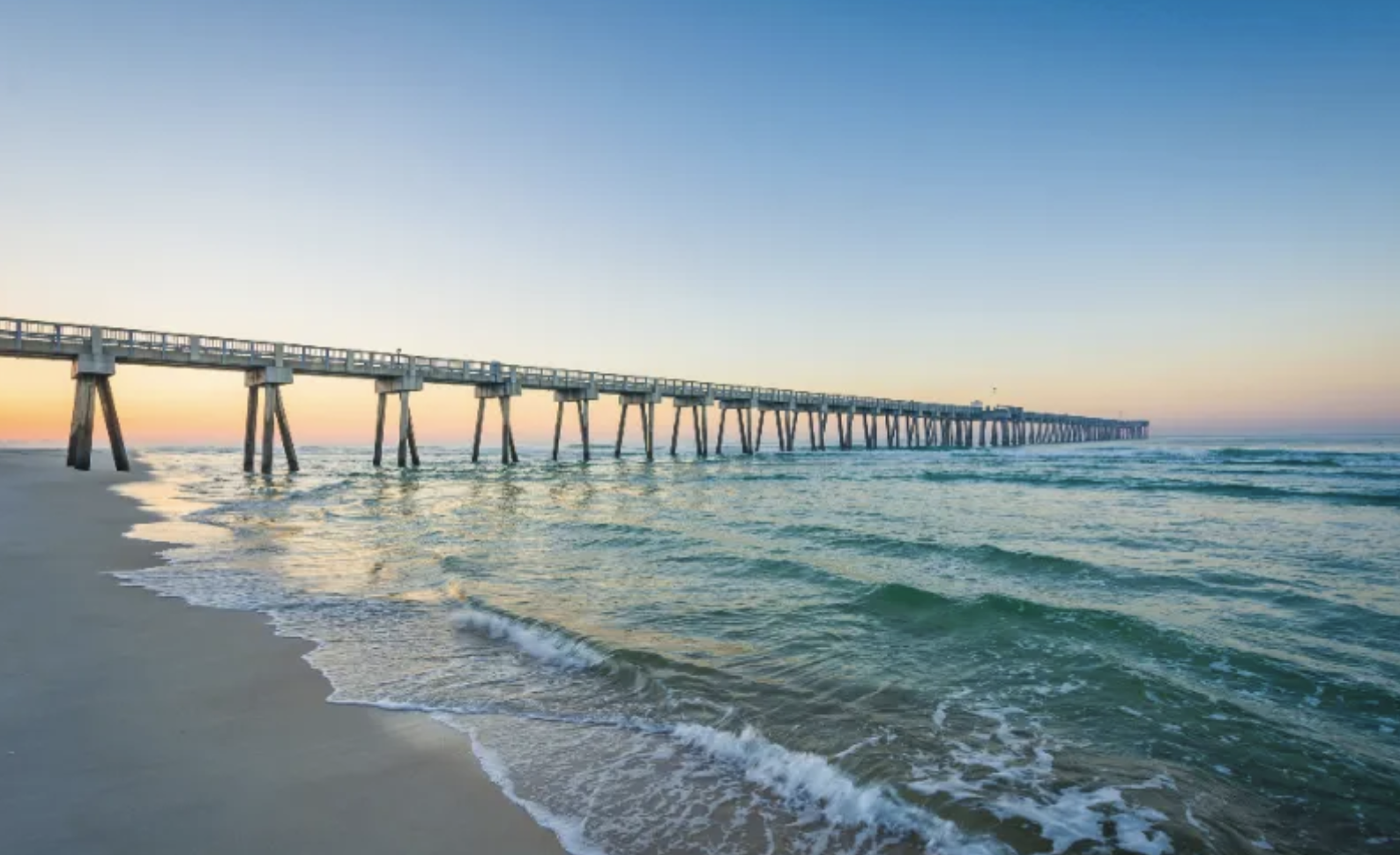 M.B. Miller County Pier during sunset in Panama City