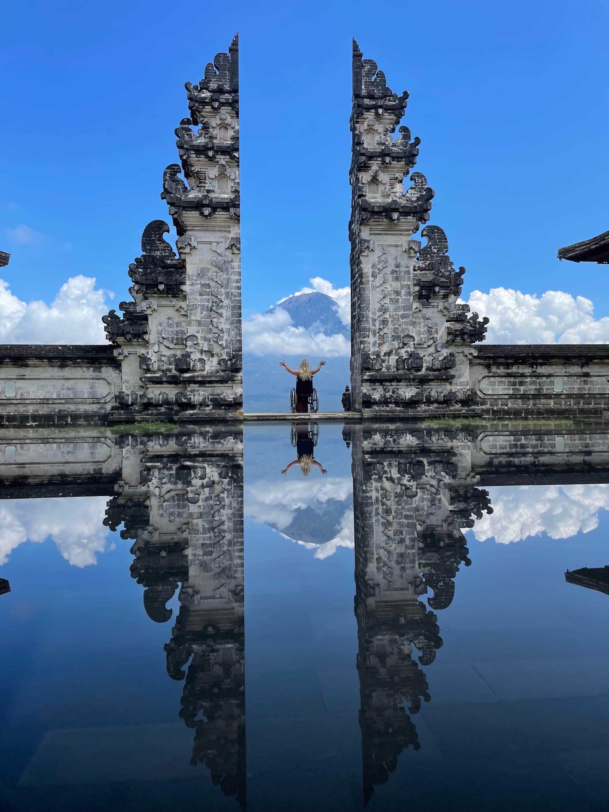Wheelchair user traveling in Indonesia