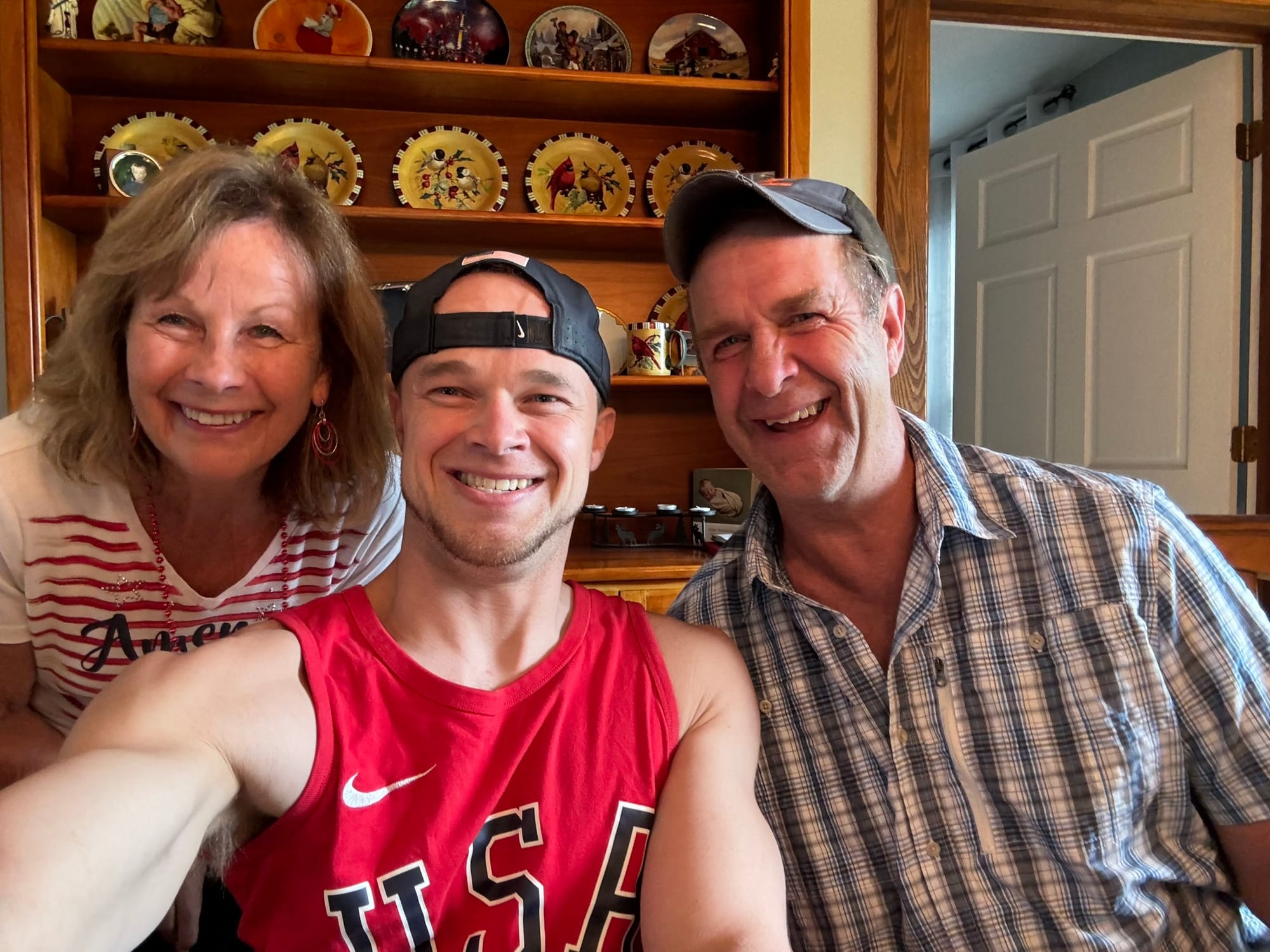 John Boie and his parents in Wisconsin, where he grew up