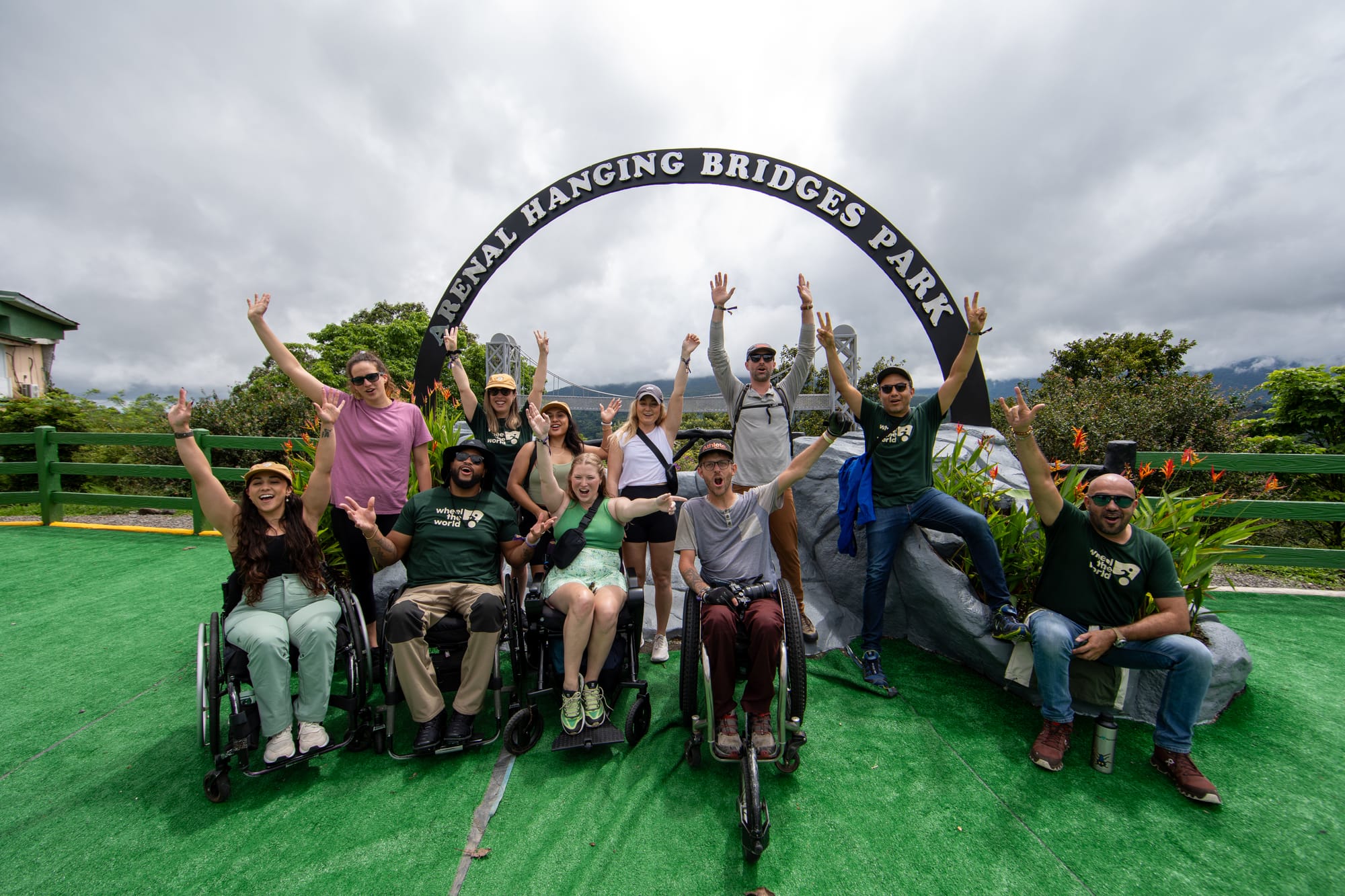 A group of wheelchair users and companions traveling in Costa Rica