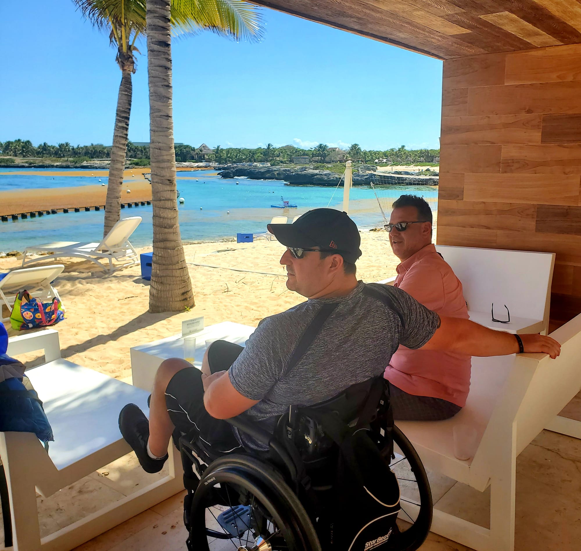 Wheelchair user at a resort in Mexico