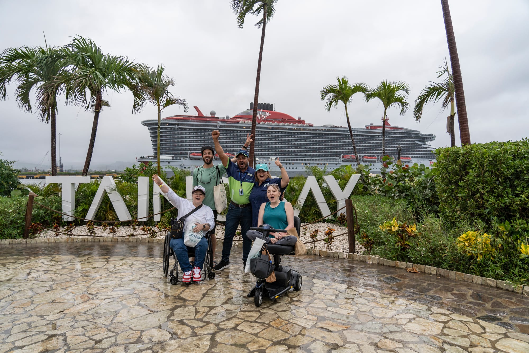 Wheelchair users and companions excited for the accessible group cruise