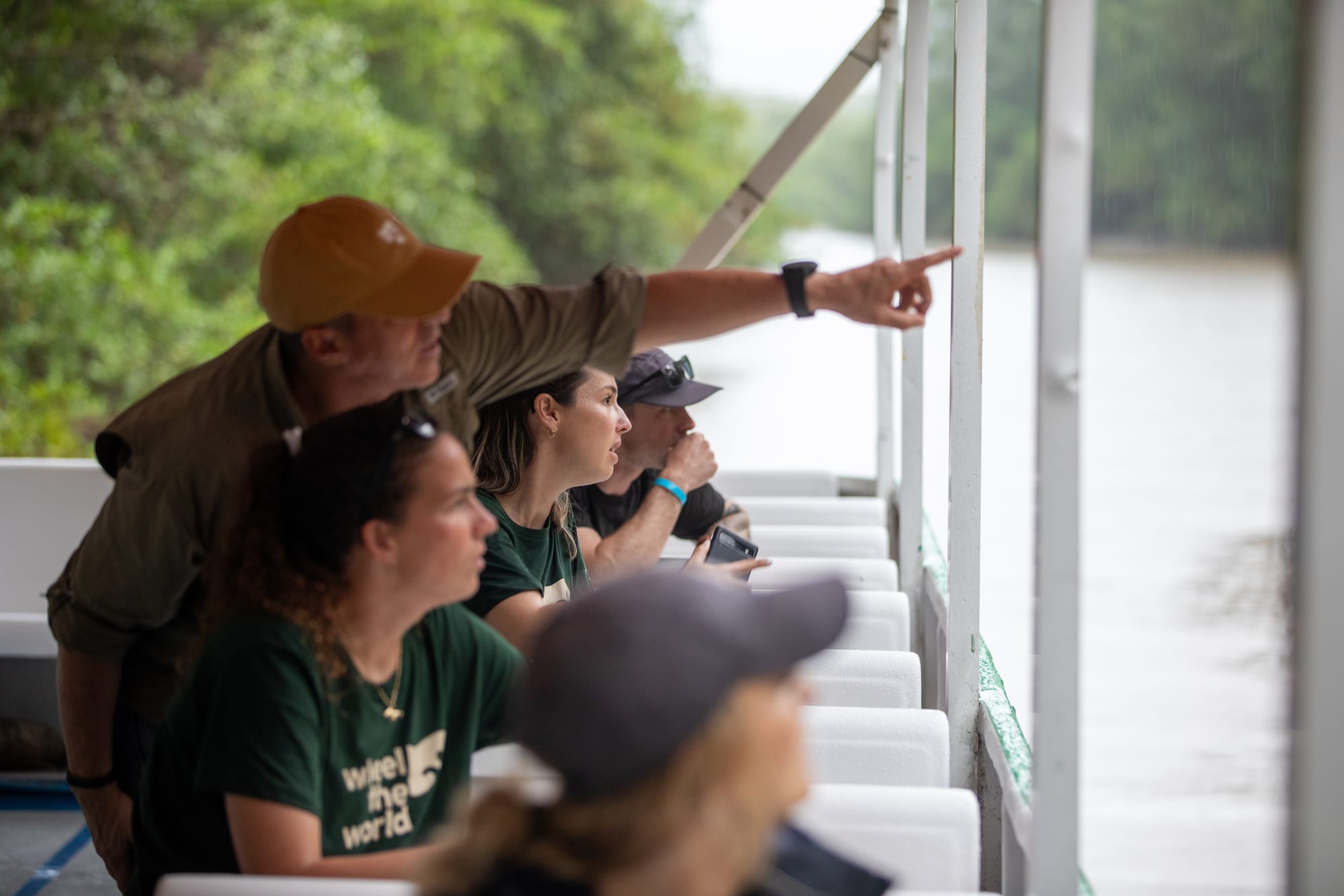 Wheelchair users on an accessible river cruise in Costa Rica