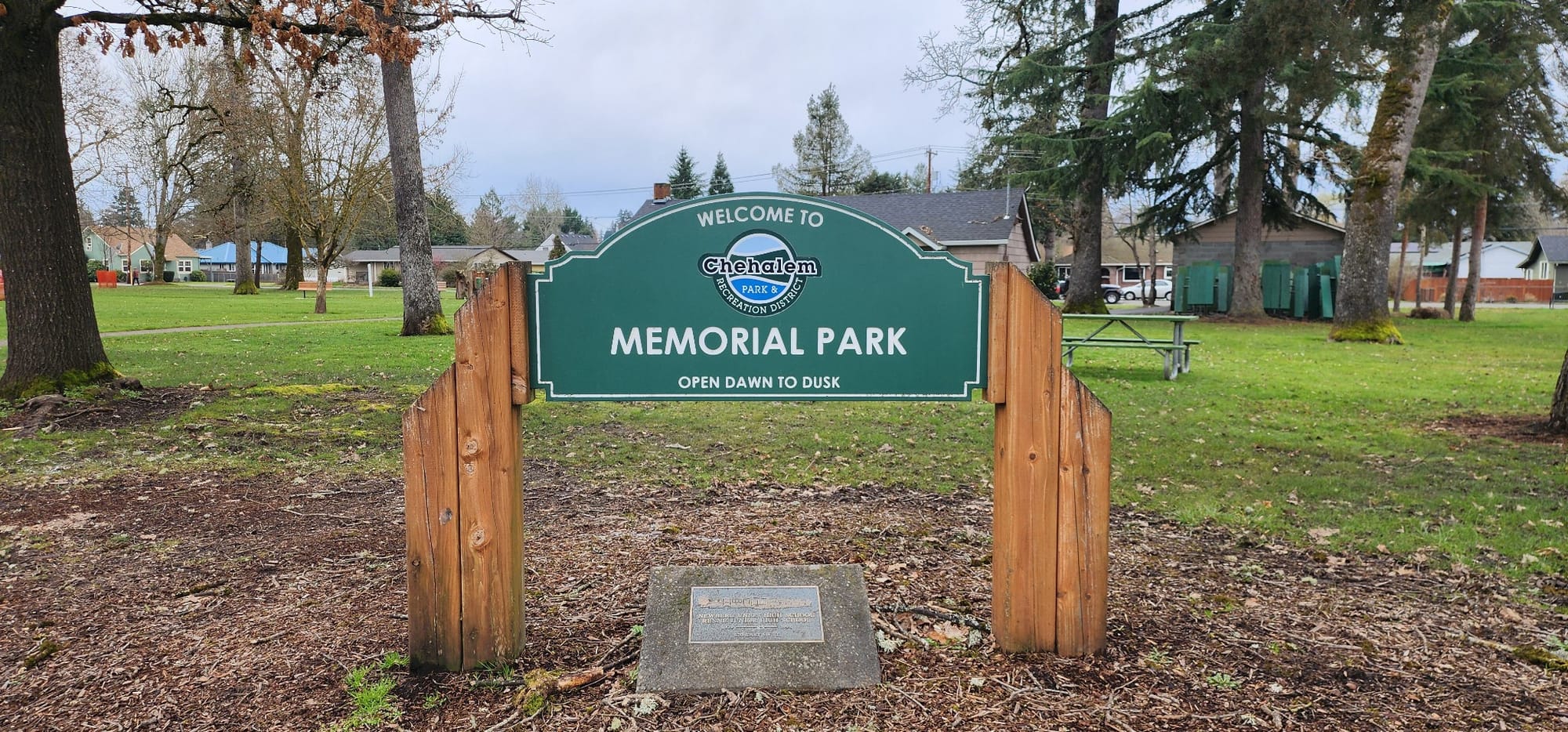 Memorial Park sign, Newberg, Oregon