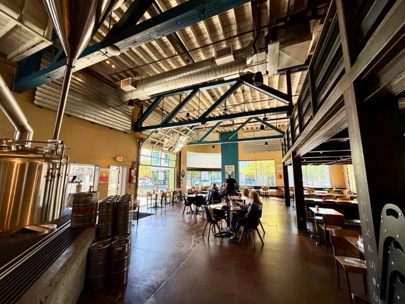 Dining room and brewery at Common Block Brewing