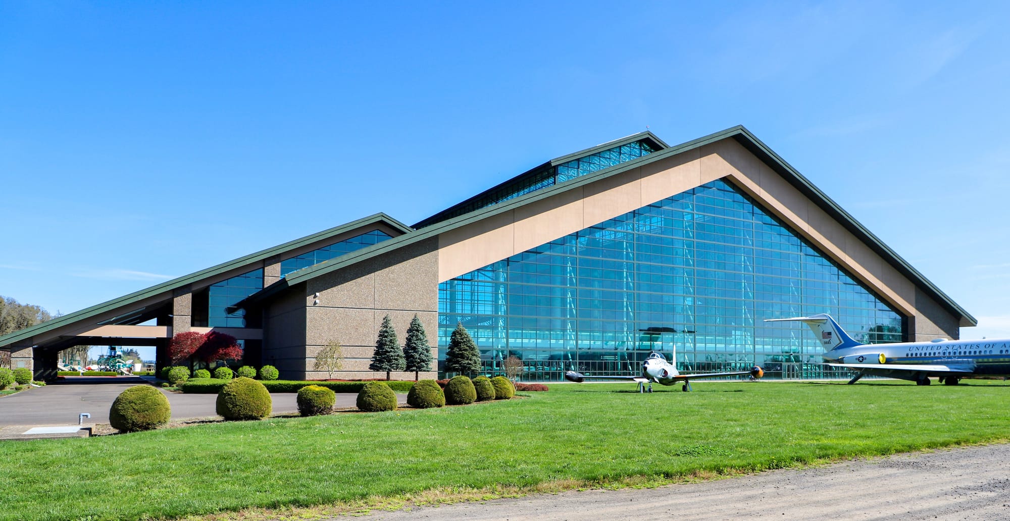 Exterior of Evergreen Aviation & Space Museum in McMinnville