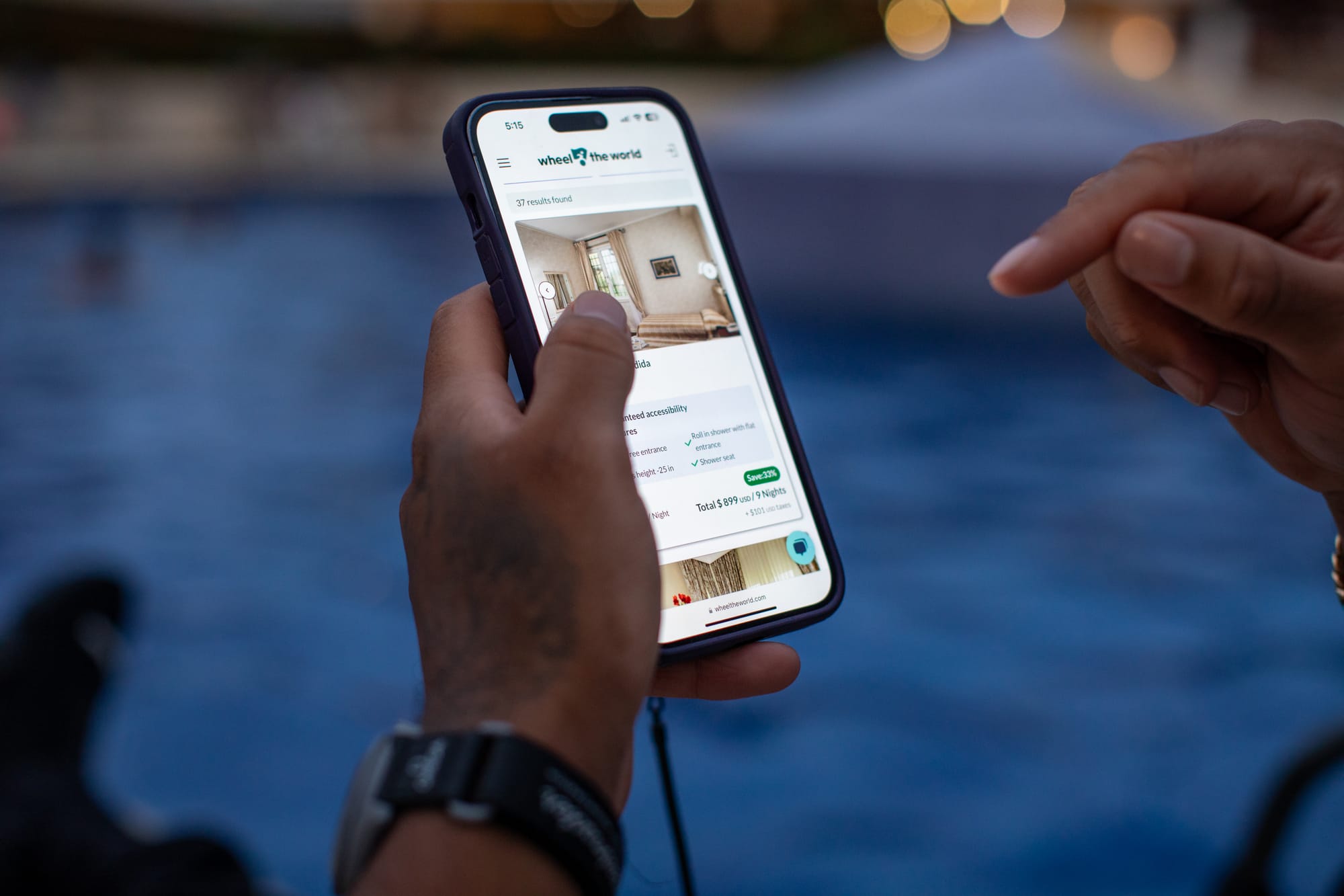 Wheelchair user searching for accessible hotels at Wheel the World