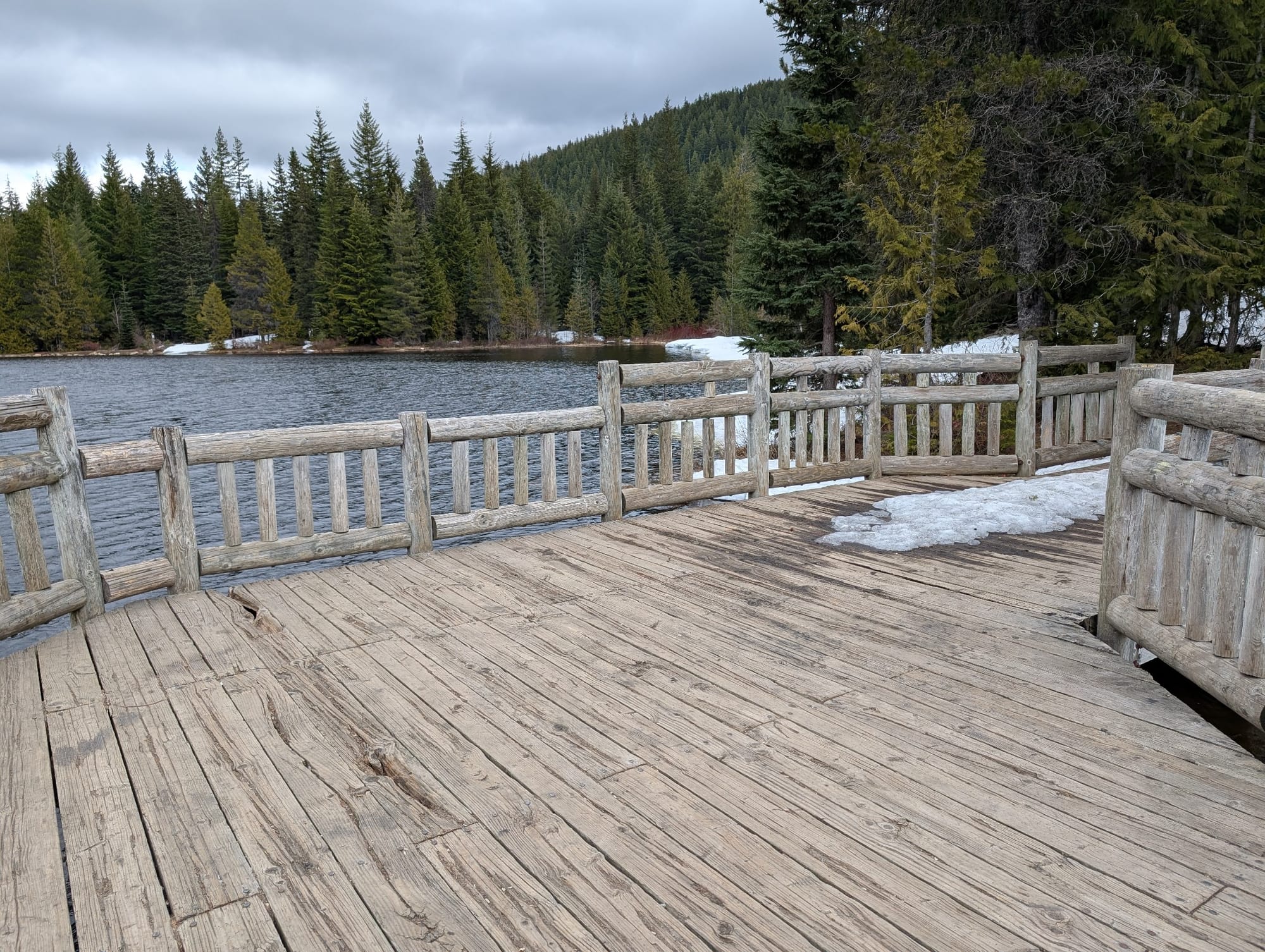 An accessible dock at Trillium Lake near Mt. Hood