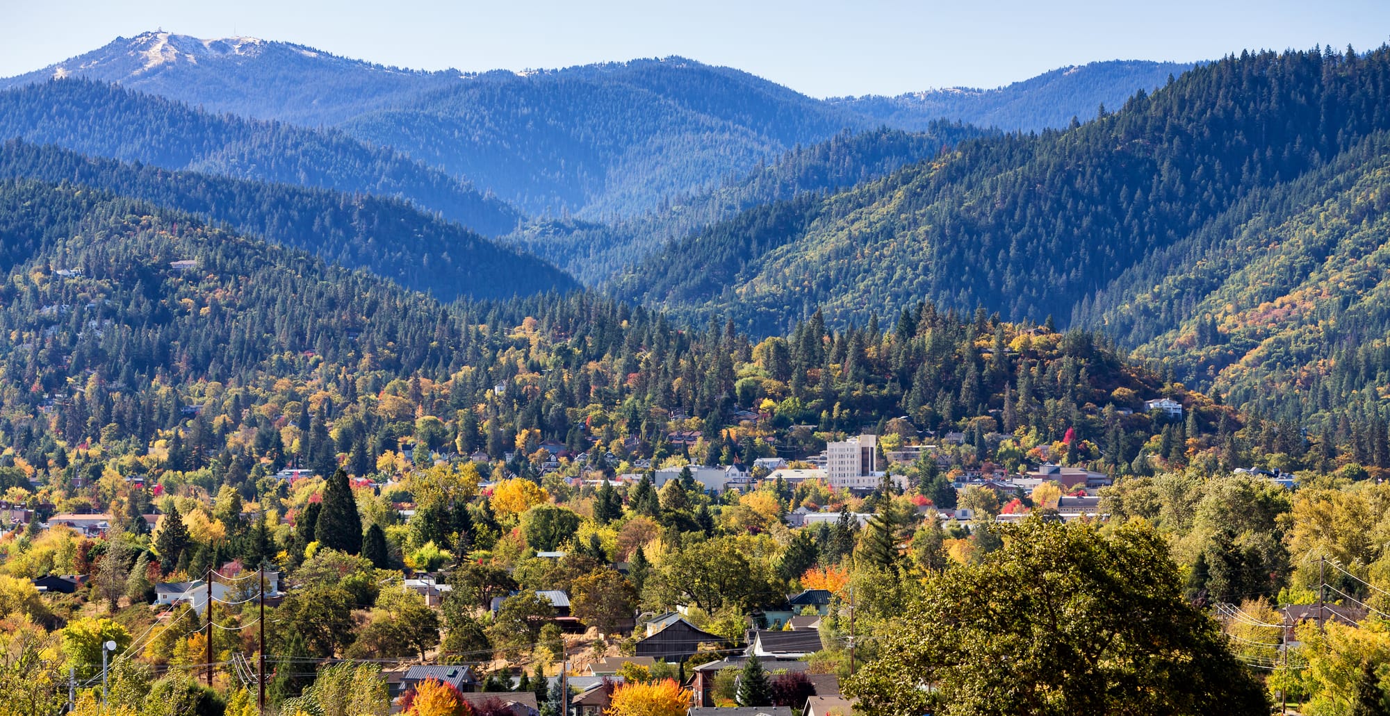 Ashland, Oregon from an overlook