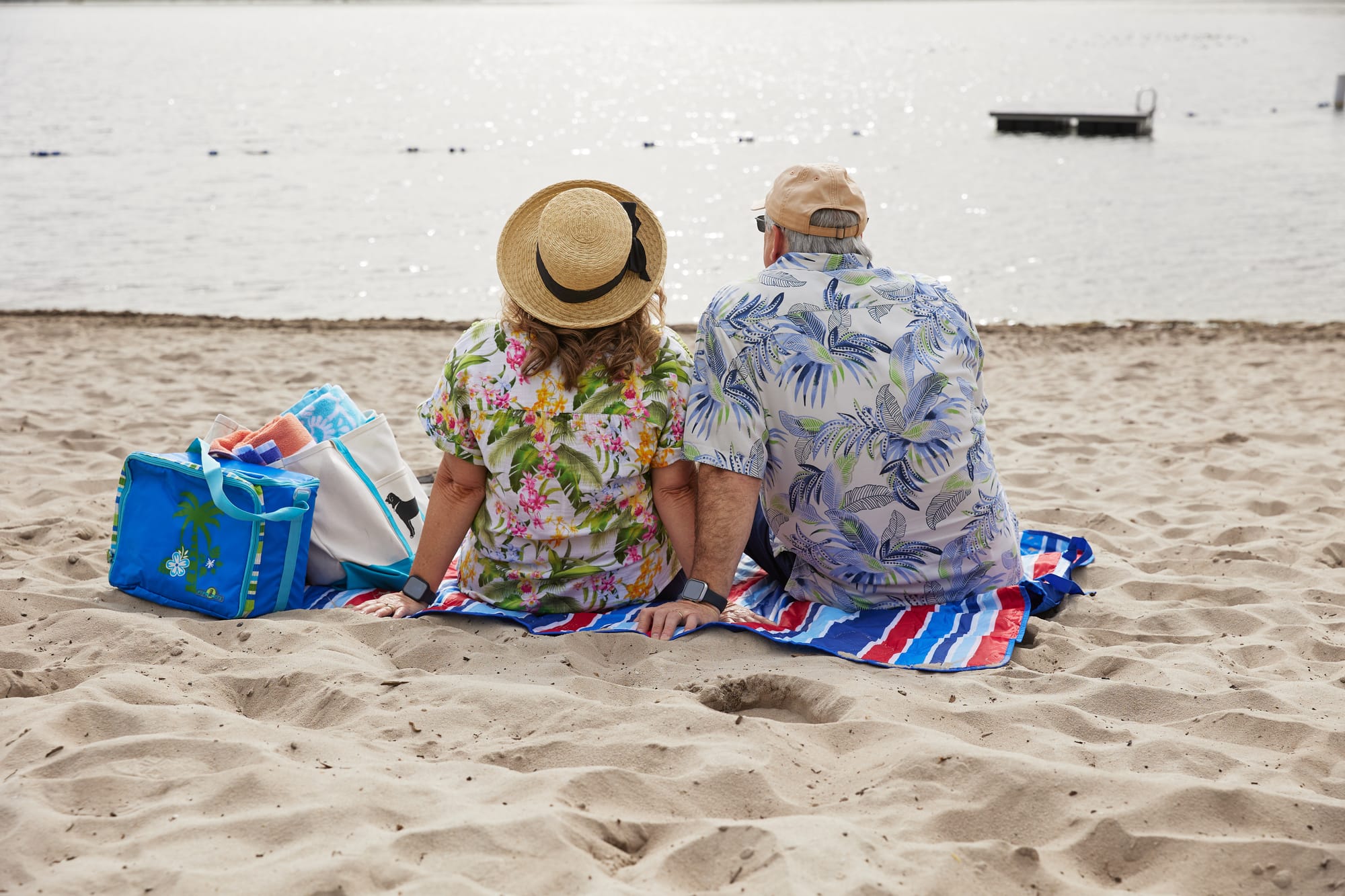 Couple sitting at Keystone Beach