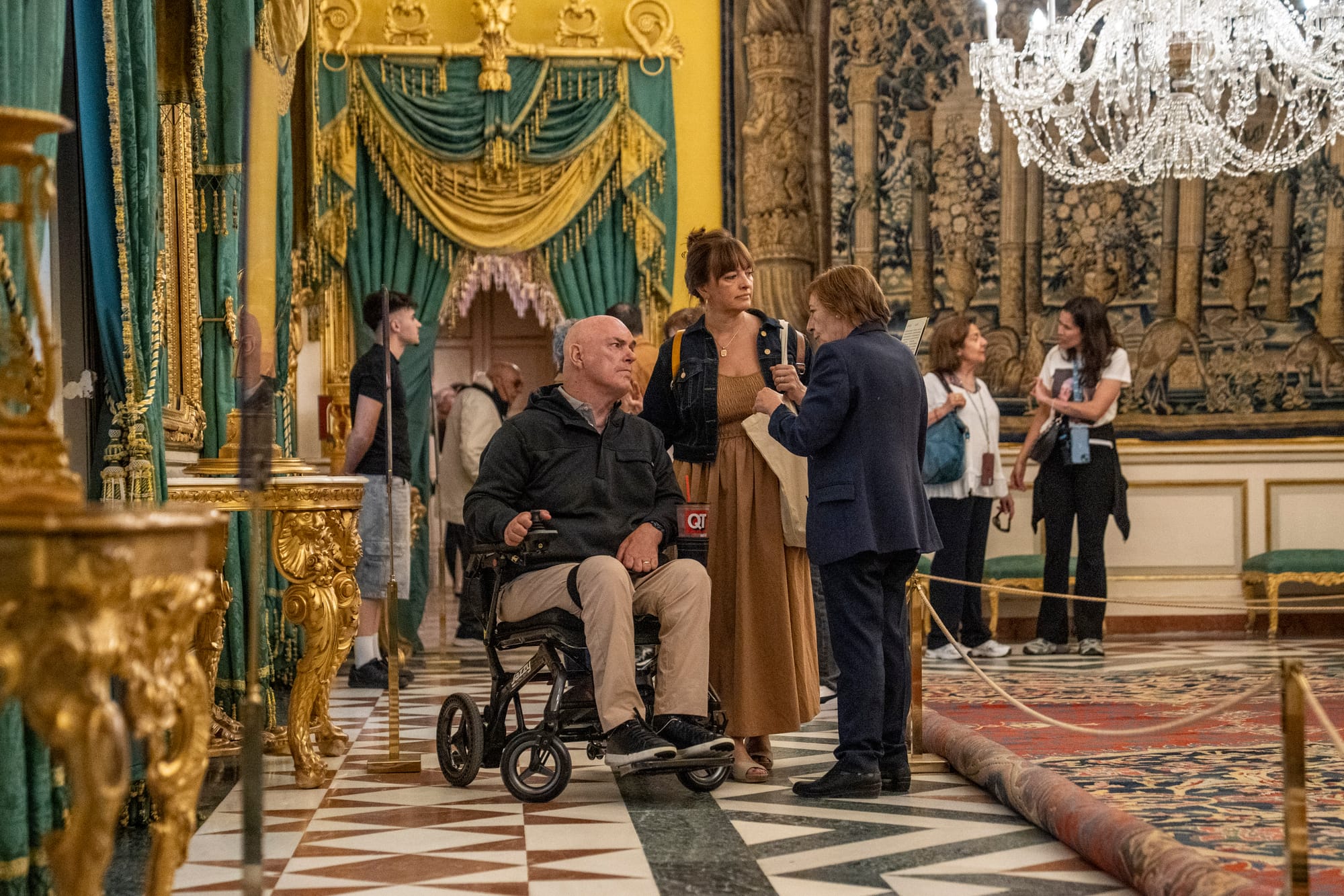 Wheelchair user at the Royal Palace in Aranjuez