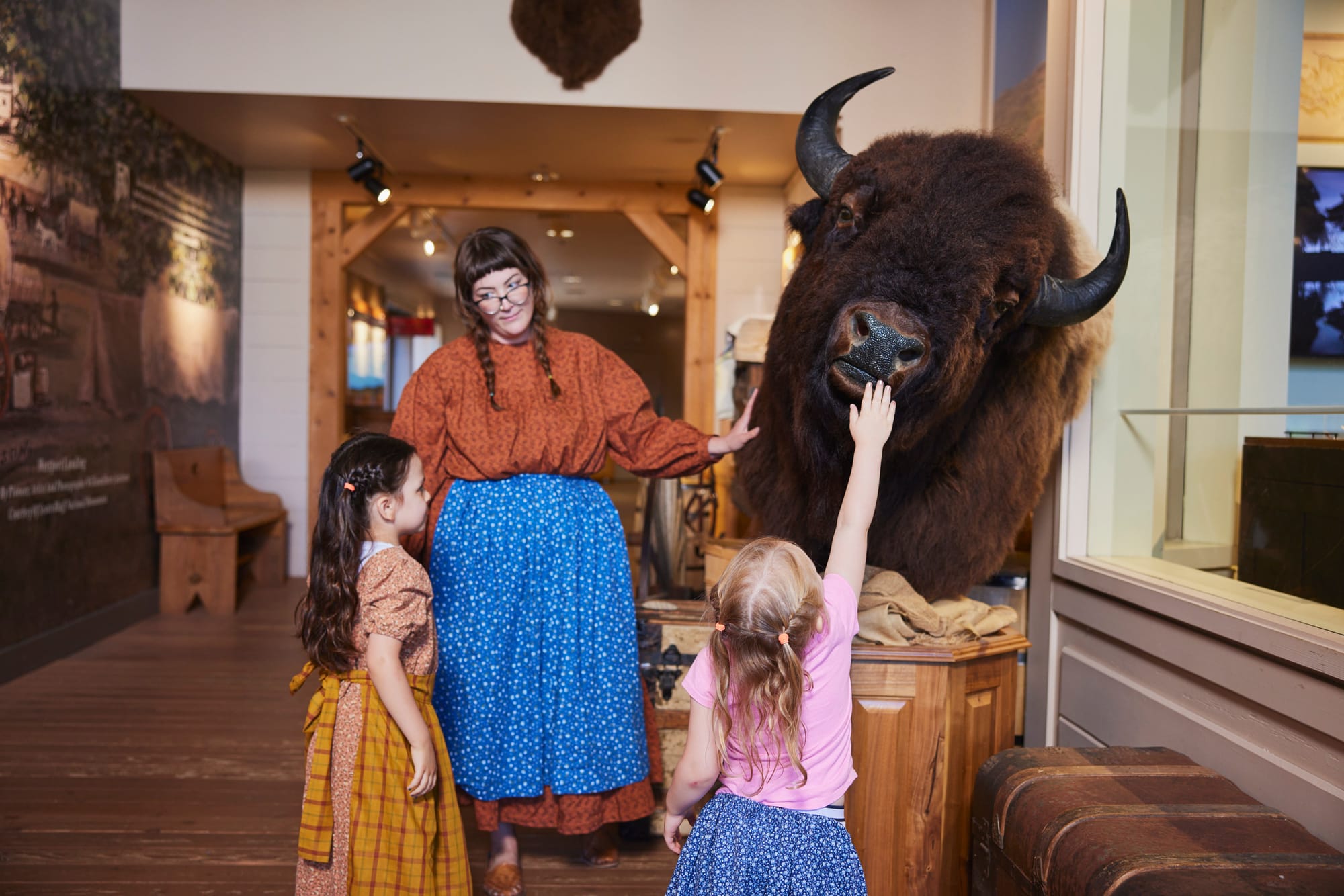 Children enjoying the exhibits at End of the Oregon Trail Interpretive Center