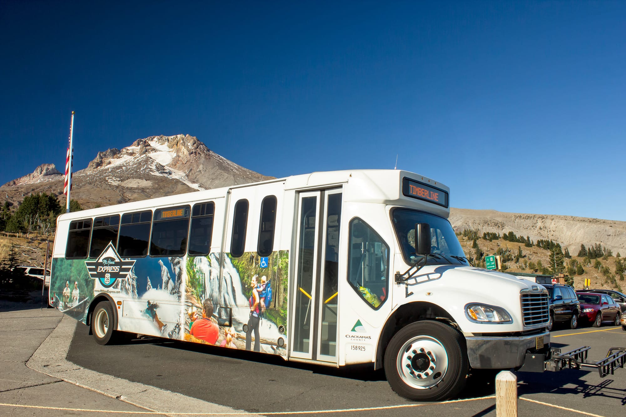 Accessible lift on a Mt. Hood Express vehicle