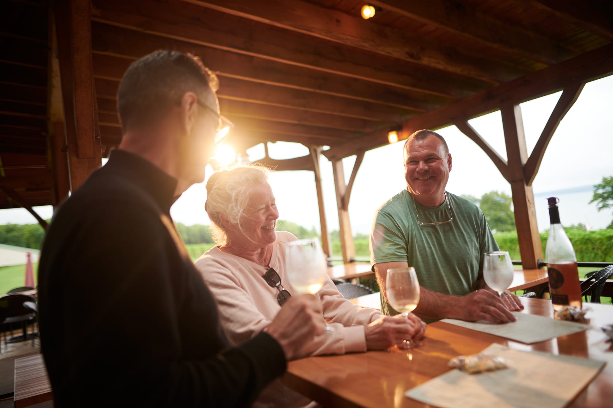 Friends enjoying their time at a local winery