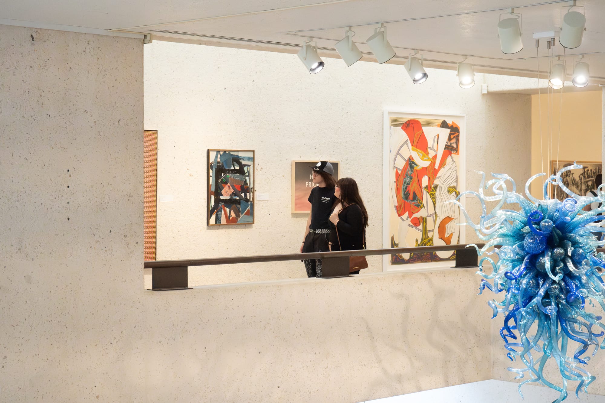 Couple looking at exhibit at The Art Museum of South Texas