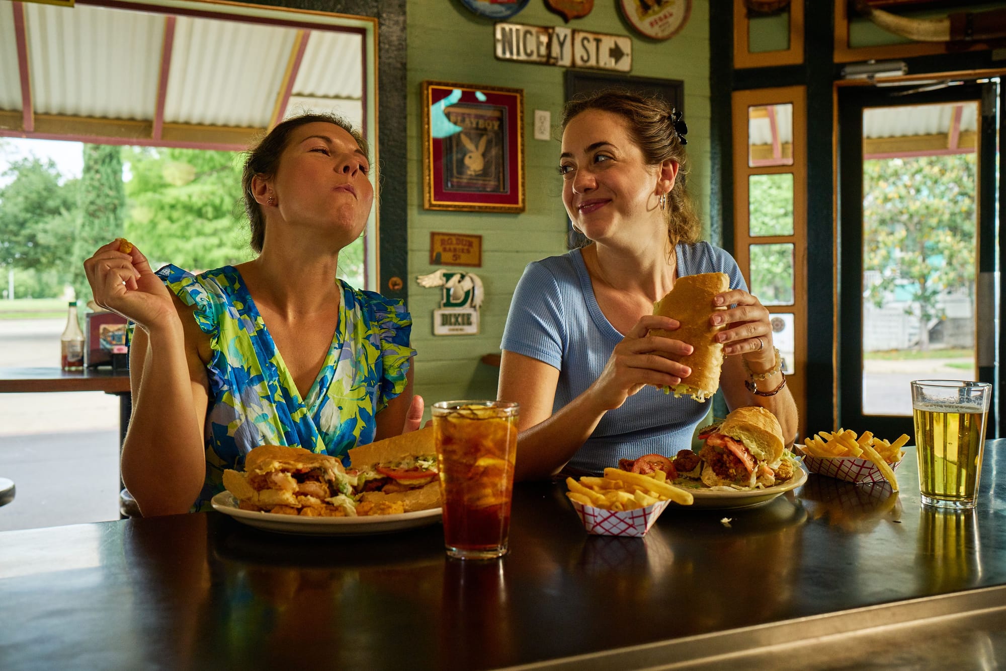 Friends enjoying a delicious meal in New Orleans