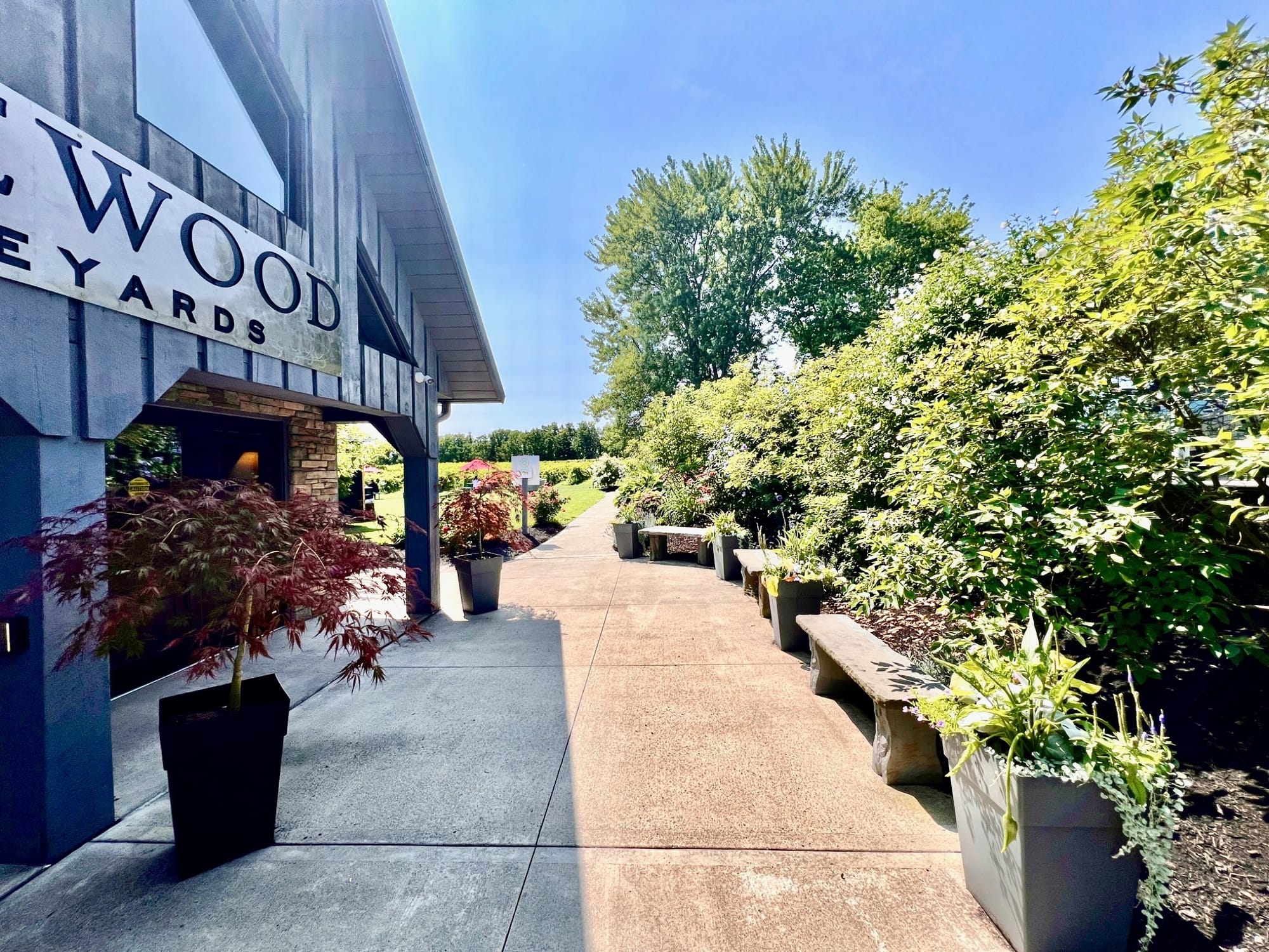 Outdoor path at Lakewood Vineyards in Finger Lakes
