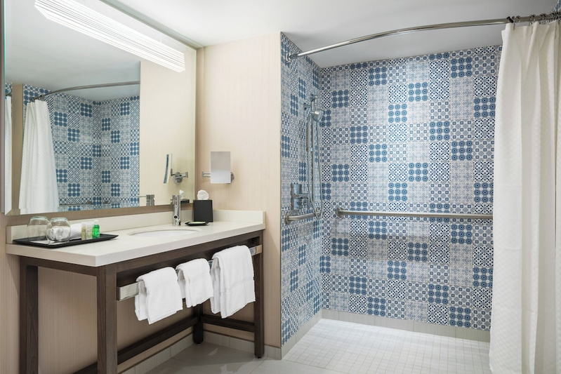 Accessible roll-in shower at The Westin Hotel Downtown Cleveland