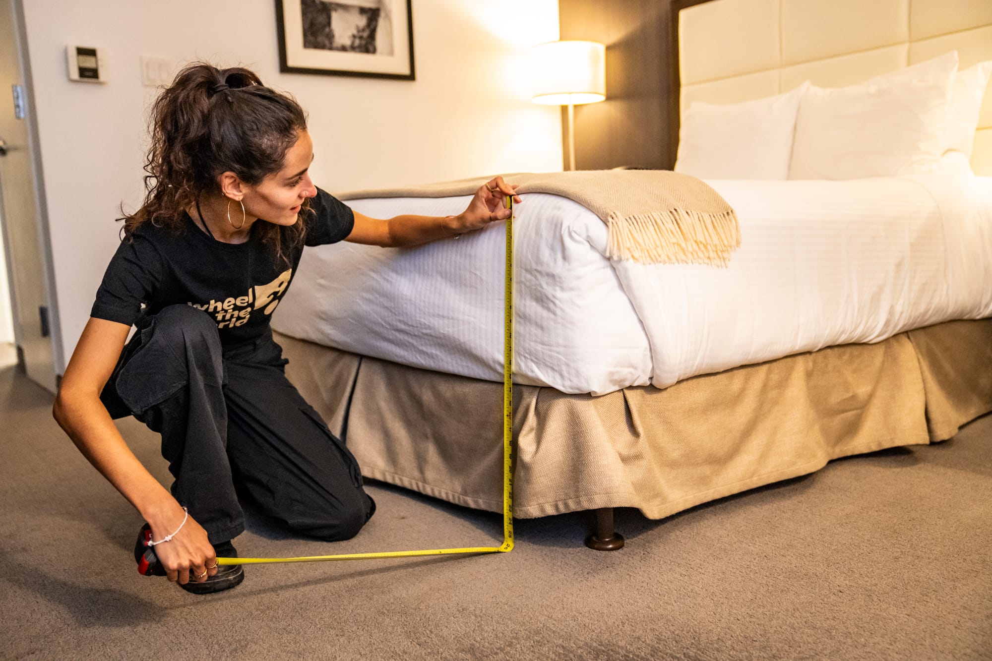 Wheel the World mapper measuring bed height