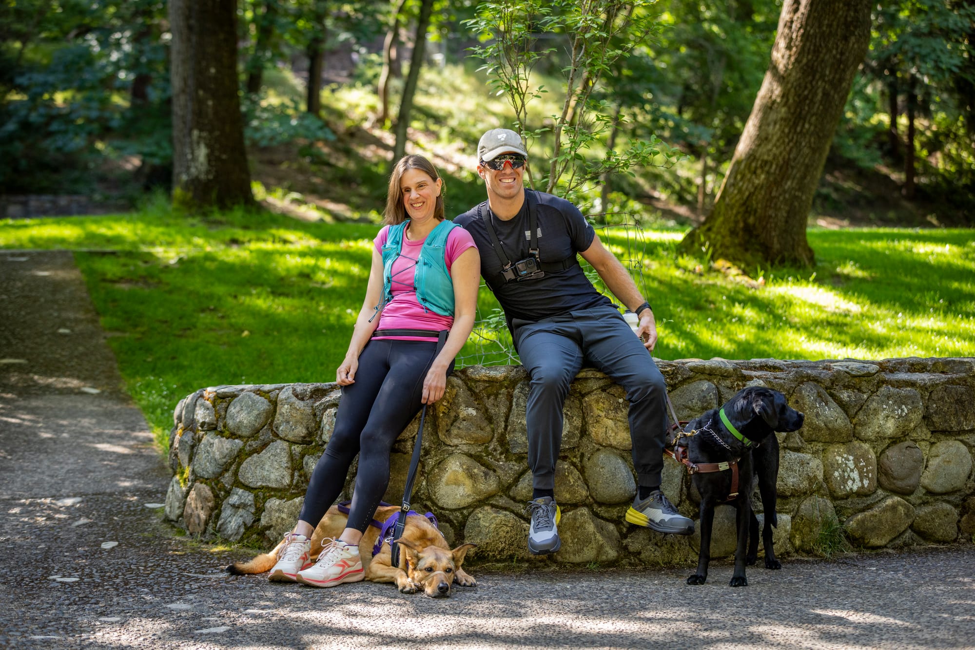 Blind couple sitting at Lithia Park, taking a break