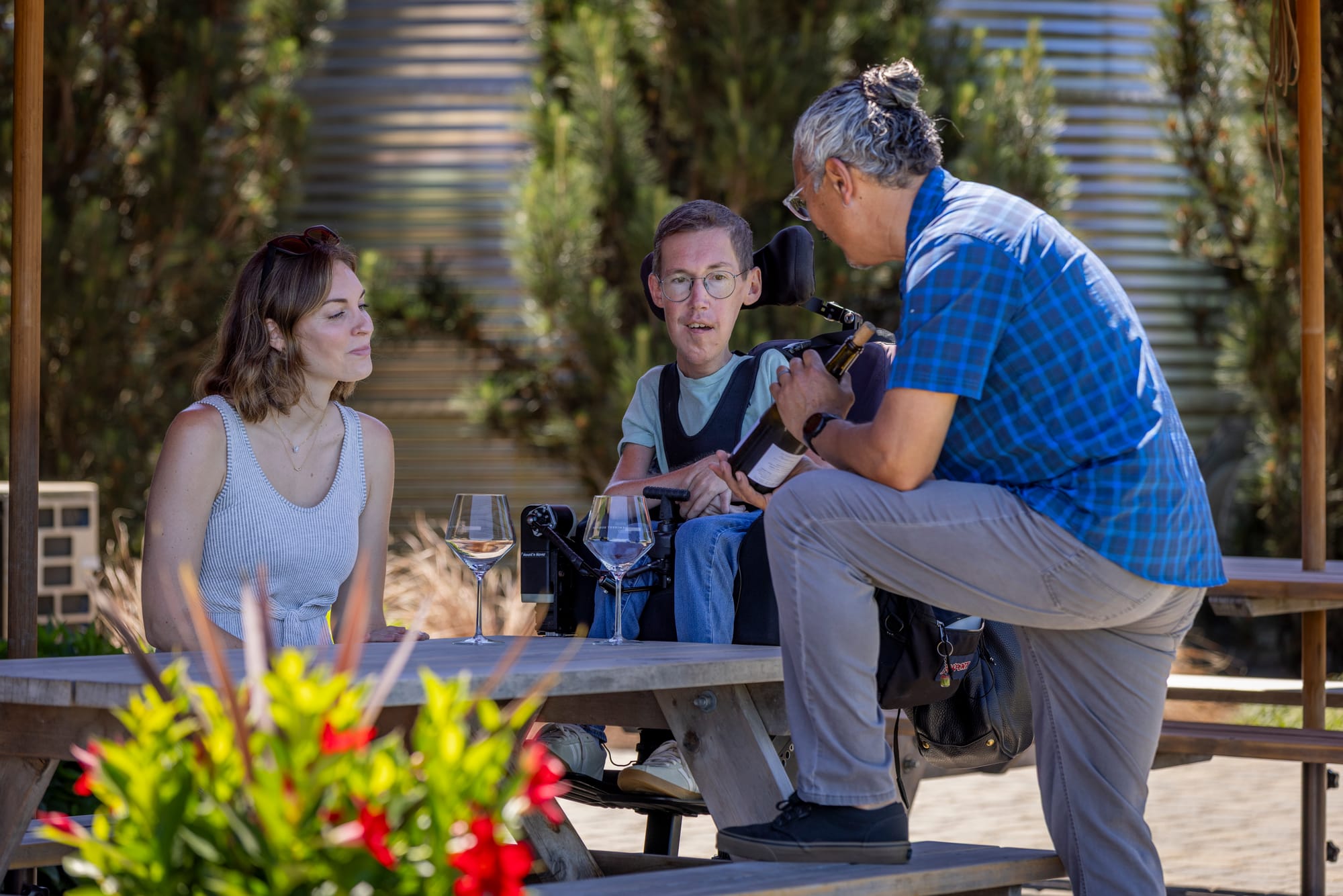 Shane Burcaw and his wife, Hannah, at a local Winery in Willamette Valley