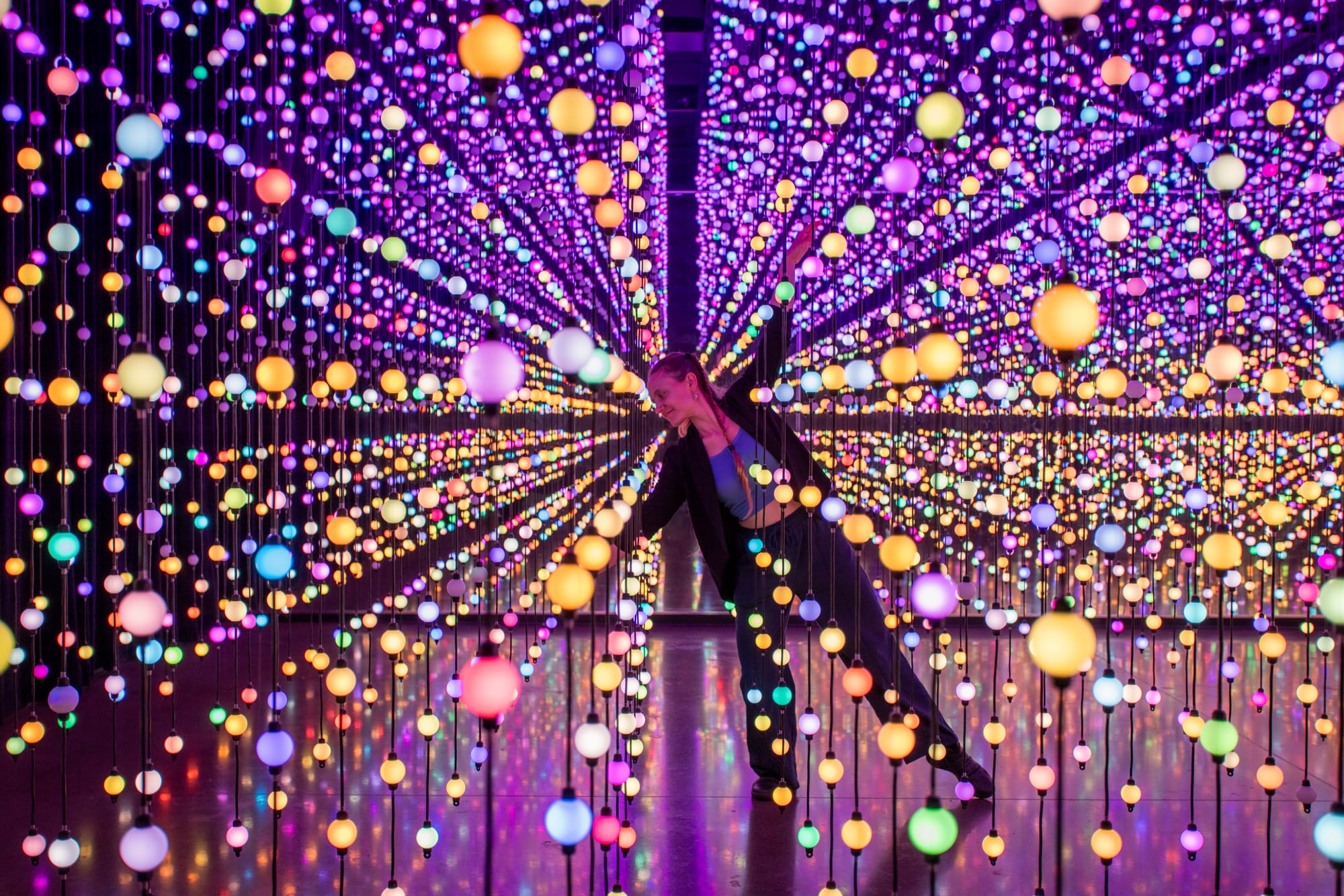 Lady dancing at Hopscotch in Portland